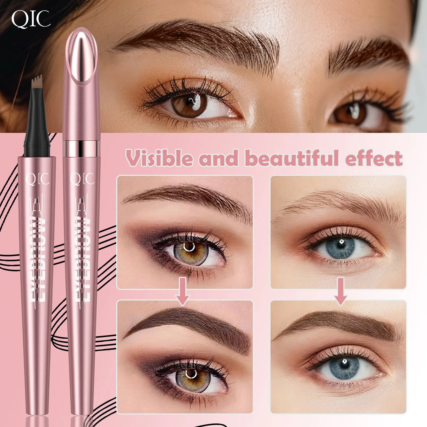 ⚡️First 100:2nd Item 60%Off🔥Waterproof Micro-Fork Eyebrow Pencil, Long-Lasting Brow Pen for Natural Hair-Like Strokes, Smudge-Proof Makeup Tool for Daily Use & Soft Glam-TJY